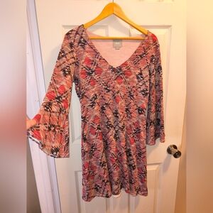 Maeve Coral and Gray Dress